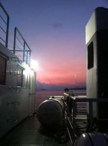 sunset from the ship
