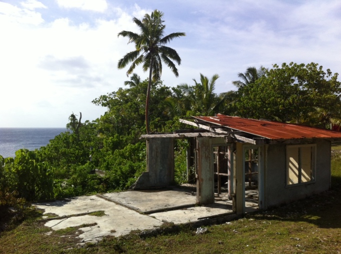 a common sight in Niue, houses half blown away