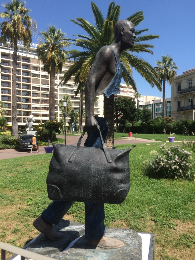 artsy statues like this one were all over Cannes