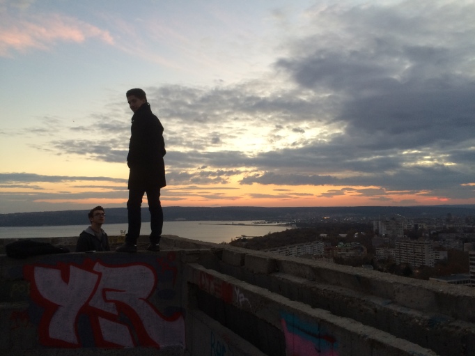 On top of the Bulgarian Soviet friendship monument