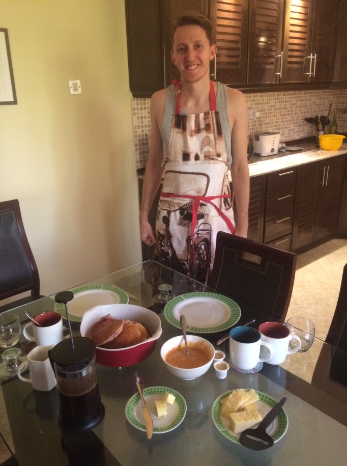 my couchsurf host in Khartoum prepared raspberry pancakes and french-pressed Ethiopian coffee