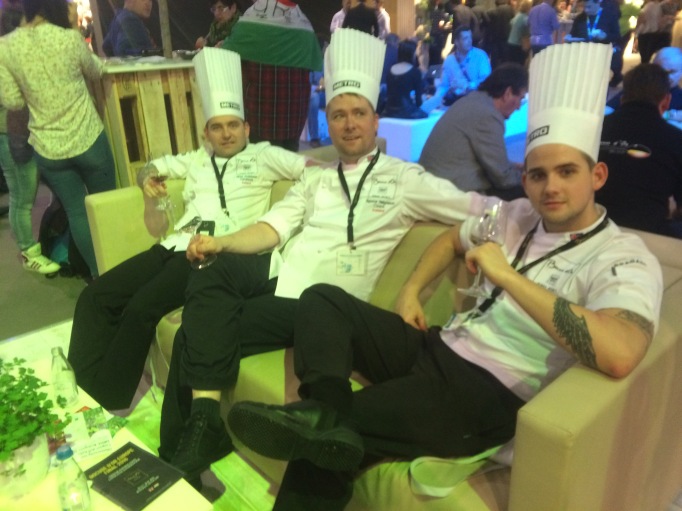 Team Iceland relaxing after their grueling 5 hrs and 35 minutes