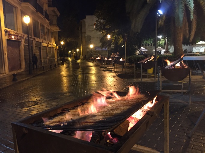 BBQ in the street for San Sebastian festival